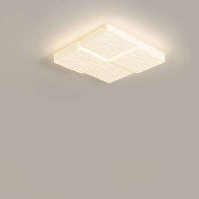 Modern Minimalist Square Plastic Iron LED Flush Mount Ceiling Light For Bedroom