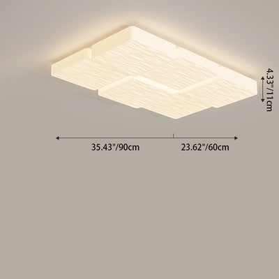 Modern Minimalist Square Plastic Iron LED Flush Mount Ceiling Light For Bedroom