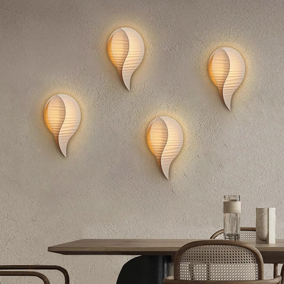 Traditional Japanese Teardrop Fabric LED Wall Sconce Lamp For Hallway