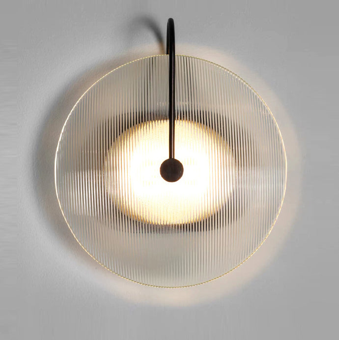 Moderne minimalistische runde Glas Eisen 1-Licht Wandleuchte Lampe für Flur 