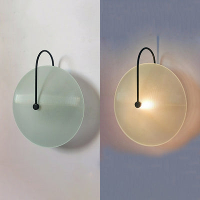 Moderne minimalistische runde Glas Eisen 1-Licht Wandleuchte Lampe für Flur 