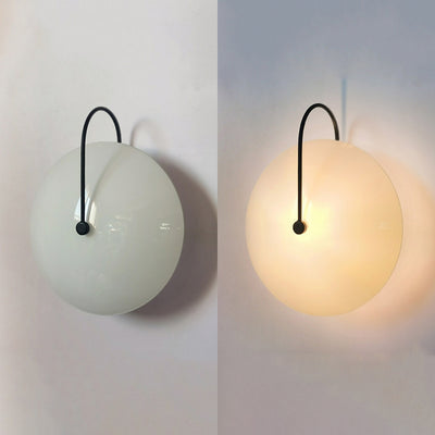 Moderne minimalistische runde Glas Eisen 1-Licht Wandleuchte Lampe für Flur 