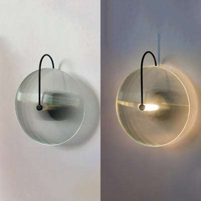 Moderne minimalistische runde Glas Eisen 1-Licht Wandleuchte Lampe für Flur 