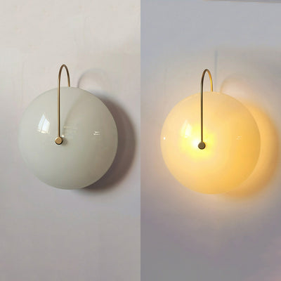 Moderne minimalistische runde Glas Eisen 1-Licht Wandleuchte Lampe für Flur 