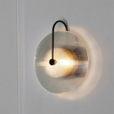 Moderne minimalistische runde Glas Eisen 1-Licht Wandleuchte Lampe für Flur 