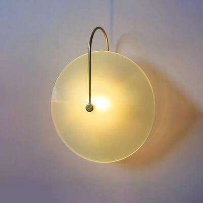 Moderne minimalistische runde Glas Eisen 1-Licht Wandleuchte Lampe für Flur 