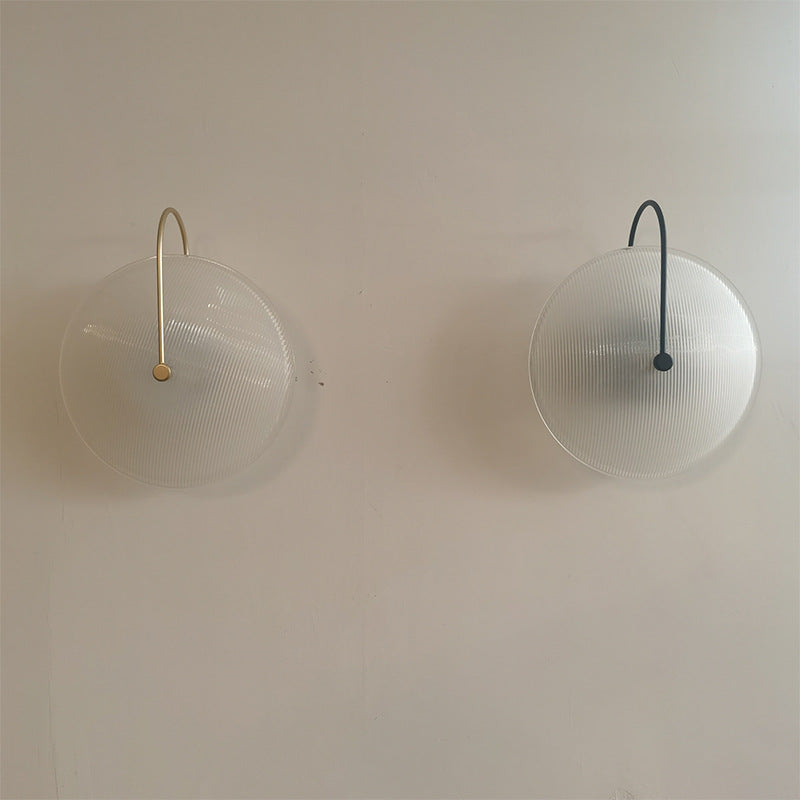 Moderne minimalistische runde Glas Eisen 1-Licht Wandleuchte Lampe für Flur 