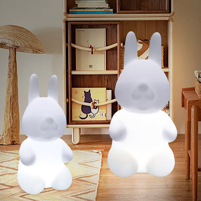 Zeitgenössische kreative Kaninchen PE Kunststoff LED Stehlampe für Schlafzimmer 