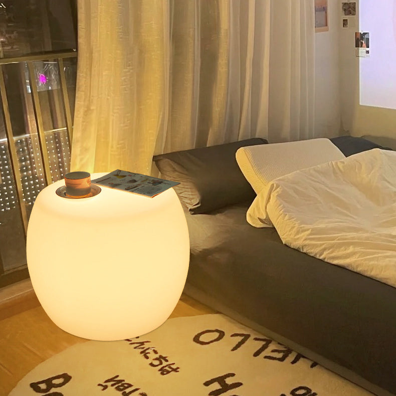 Moderne minimalistische LED-Stehleuchte aus Trommel-PE-Kunststoff für Schlafzimmer 