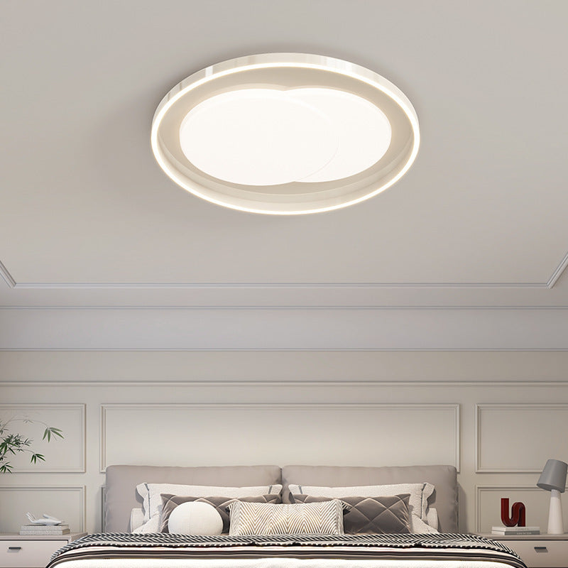 Modern Minimalist Round Iron Acrylic LED Flush-Mount Ceiling Light For Bedroom