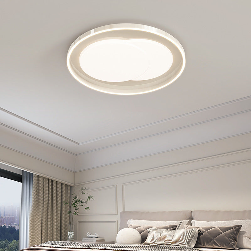 Modern Minimalist Round Iron Acrylic LED Flush-Mount Ceiling Light For Bedroom