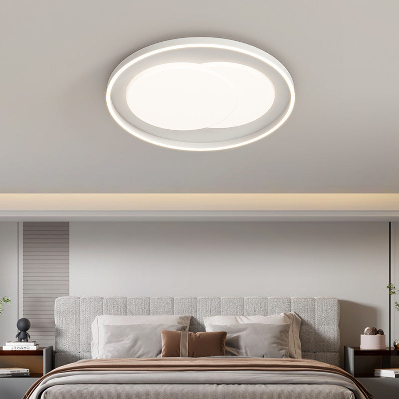 Modern Minimalist Round Iron Acrylic LED Flush-Mount Ceiling Light For Bedroom