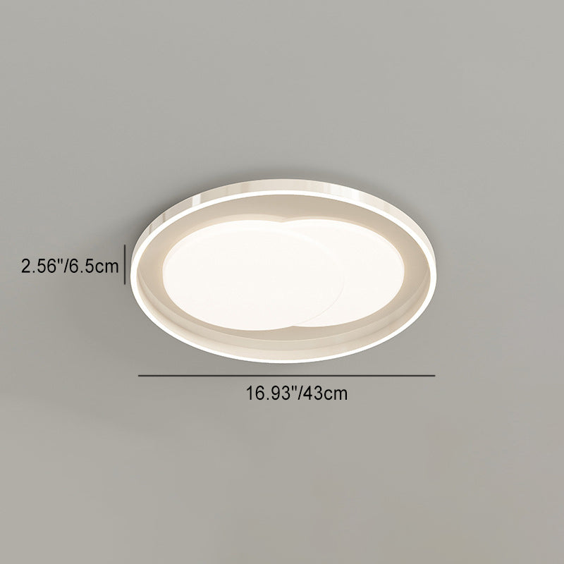 Modern Minimalist Round Iron Acrylic LED Flush-Mount Ceiling Light For Bedroom