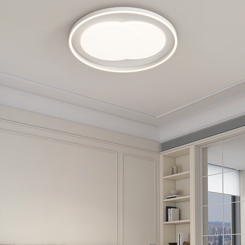 Modern Minimalist Round Iron Acrylic LED Flush-Mount Ceiling Light For Bedroom