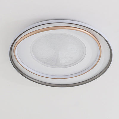 Modern Minimalist Multi-Layer Circle Iron Aluminum Acrylic LED Flush-Mount Ceiling Light For Bedroom