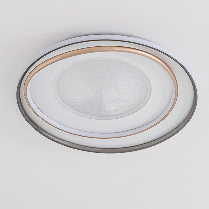 Modern Minimalist Multi-Layer Circle Iron Aluminum Acrylic LED Flush-Mount Ceiling Light For Bedroom