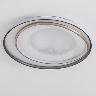 Modern Minimalist Multi-Layer Circle Iron Aluminum Acrylic LED Flush-Mount Ceiling Light For Bedroom