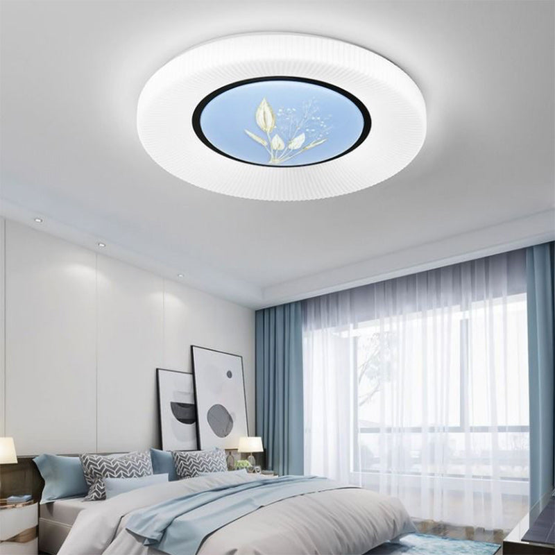 Moderne minimalistische Blume Runde Eisen Acryl LED Unterputz Deckenleuchte für Schlafzimmer 