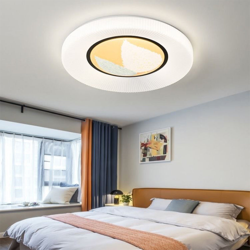 Moderne minimalistische Blume Runde Eisen Acryl LED Unterputz Deckenleuchte für Schlafzimmer 