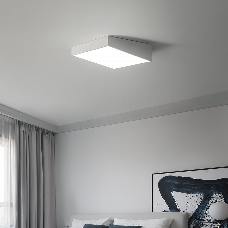 Modern Minimalist Trapezoid Iron Acrylic LED Flush-Mount Ceiling Light For Bedroom