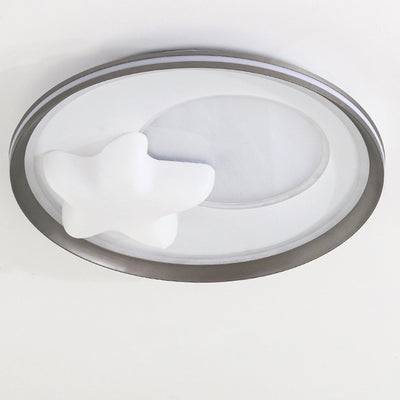 Modern Simplicity Cloud Round Acrylic Iron Aluminum LED Flush Mount Ceiling Light For Bedroom