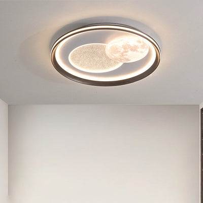 Modern Simplicity Cloud Round Acrylic Iron Aluminum LED Flush Mount Ceiling Light For Bedroom