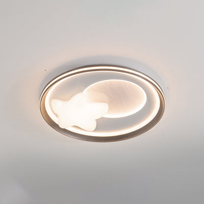 Modern Simplicity Cloud Round Acrylic Iron Aluminum LED Flush Mount Ceiling Light For Bedroom