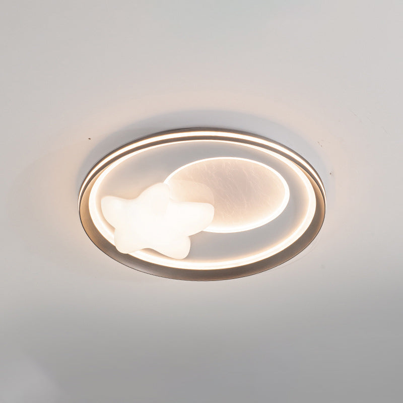 Modern Simplicity Cloud Round Acrylic Iron Aluminum LED Flush Mount Ceiling Light For Bedroom