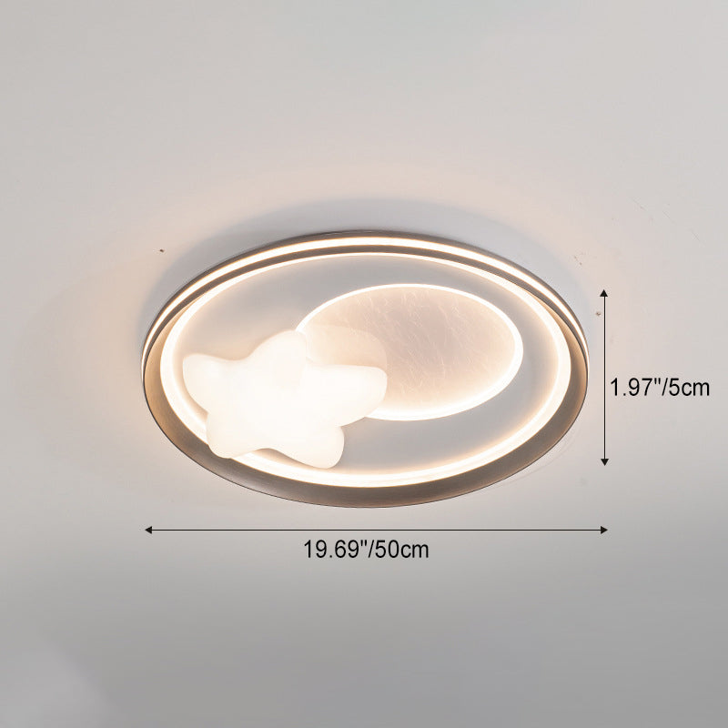 Modern Simplicity Cloud Round Acrylic Iron Aluminum LED Flush Mount Ceiling Light For Bedroom