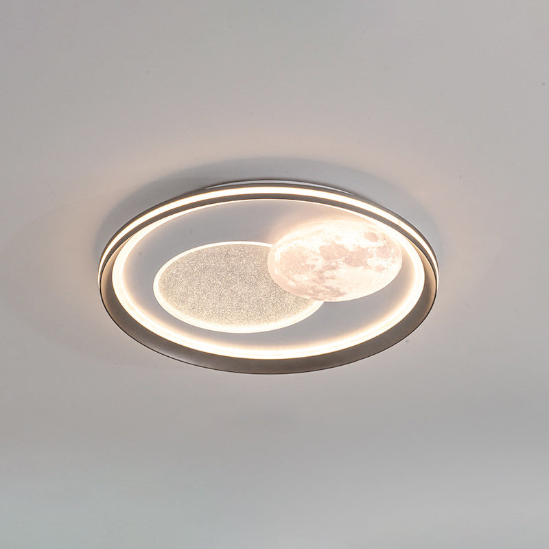 Modern Simplicity Cloud Round Acrylic Iron Aluminum LED Flush Mount Ceiling Light For Bedroom