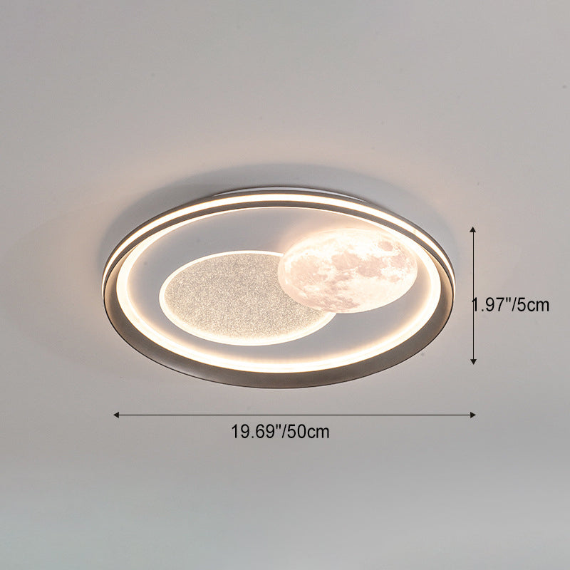 Modern Simplicity Cloud Round Acrylic Iron Aluminum LED Flush Mount Ceiling Light For Bedroom