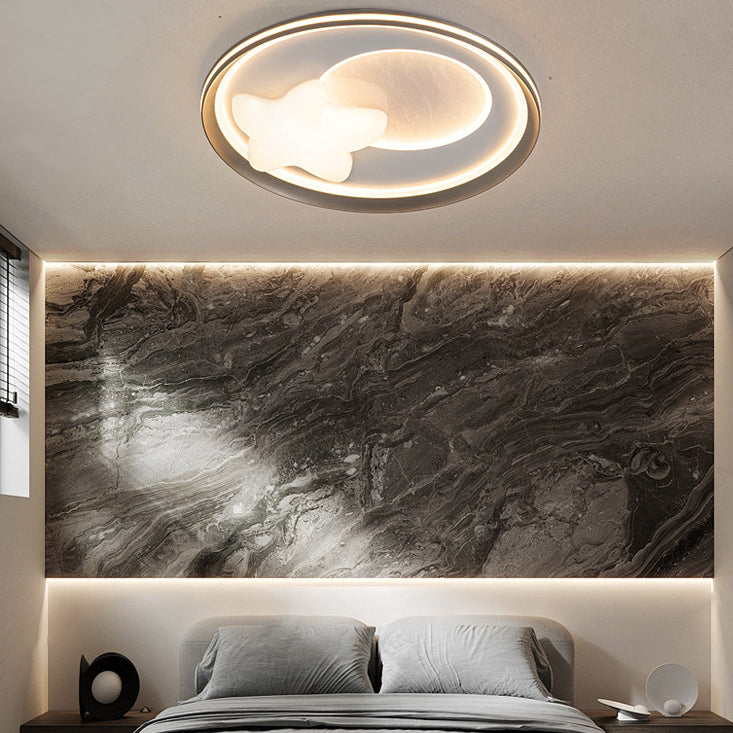 Modern Simplicity Cloud Round Acrylic Iron Aluminum LED Flush Mount Ceiling Light For Bedroom