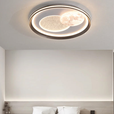 Modern Simplicity Cloud Round Acrylic Iron Aluminum LED Flush Mount Ceiling Light For Bedroom