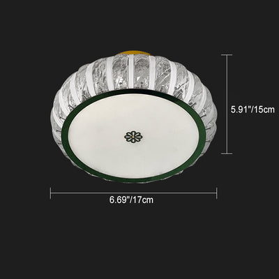 Moderne minimalistische Trommel Edelstahl Kristall Acryl LED Semi-Flush Mount Deckenleuchte für Schlafzimmer 