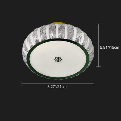 Moderne minimalistische Trommel Edelstahl Kristall Acryl LED Semi-Flush Mount Deckenleuchte für Schlafzimmer 