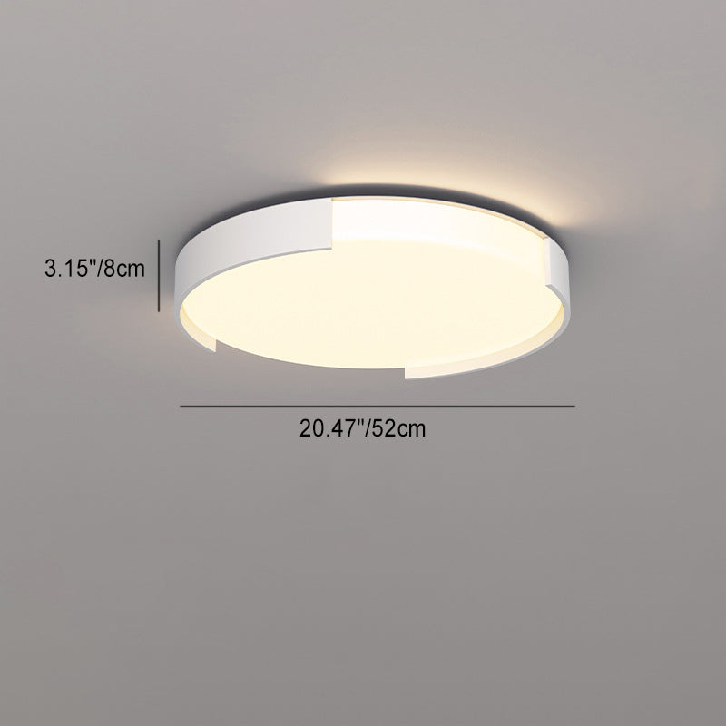 Modern Simplicity Rectangle Iron Plastic LED Flush Mount Ceiling Light For Living Room