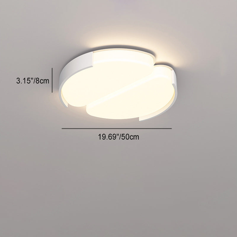 Modern Simplicity Rectangle Iron Plastic LED Flush Mount Ceiling Light For Living Room