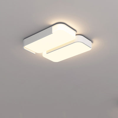 Modern Simplicity Rectangle Iron Plastic LED Flush Mount Ceiling Light For Living Room