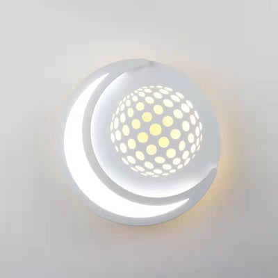 Moderne minimalistische Planeten Runde Eisen Aluminium Acryl LED Wandleuchte Lampe für Flur 