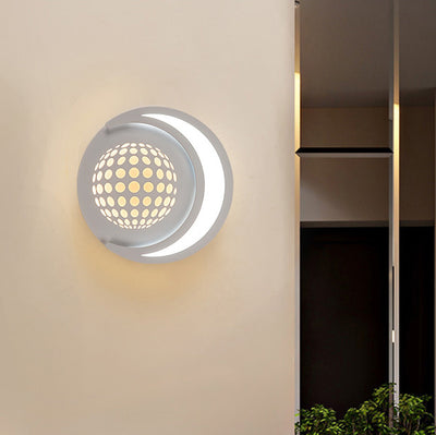 Moderne minimalistische Planeten Runde Eisen Aluminium Acryl LED Wandleuchte Lampe für Flur 