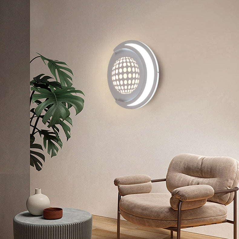 Moderne minimalistische Planeten Runde Eisen Aluminium Acryl LED Wandleuchte Lampe für Flur 