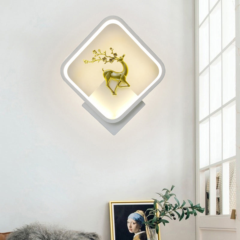 Contemporary Scandinavian Square Iron Acrylic LED Wall Sconce Lamp For Living Room