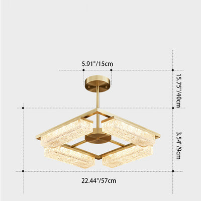 Moderne Luxus Polygon Kupfer Grün Harz LED Pendelleuchte Für Wohnzimmer 