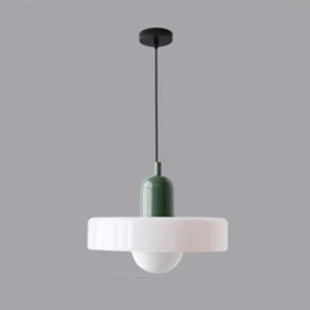 Modern Minimalist Round Iron Glass 1-Light Pendant Light For Bedroom