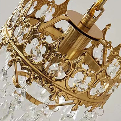 Moderne Luxus Crown Runde Eisen Kristall 1-Licht Wand Leuchte Lampe Für Wohnzimmer 