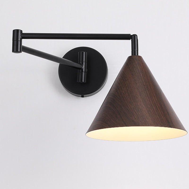 Modern Minimalist Cone Iron 1-Light Wall Sconce Lamp For Bedroom