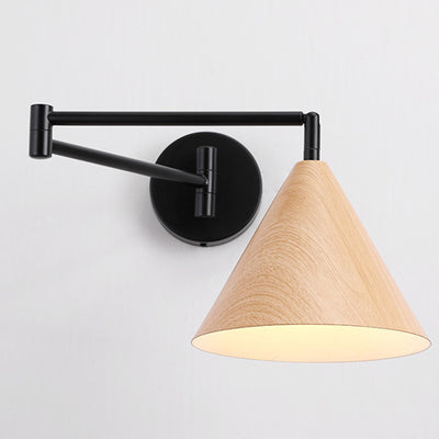 Modern Minimalist Cone Iron 1-Light Wall Sconce Lamp For Bedroom