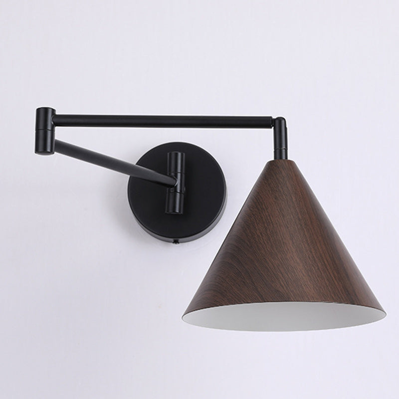 Modern Minimalist Cone Iron 1-Light Wall Sconce Lamp For Bedroom