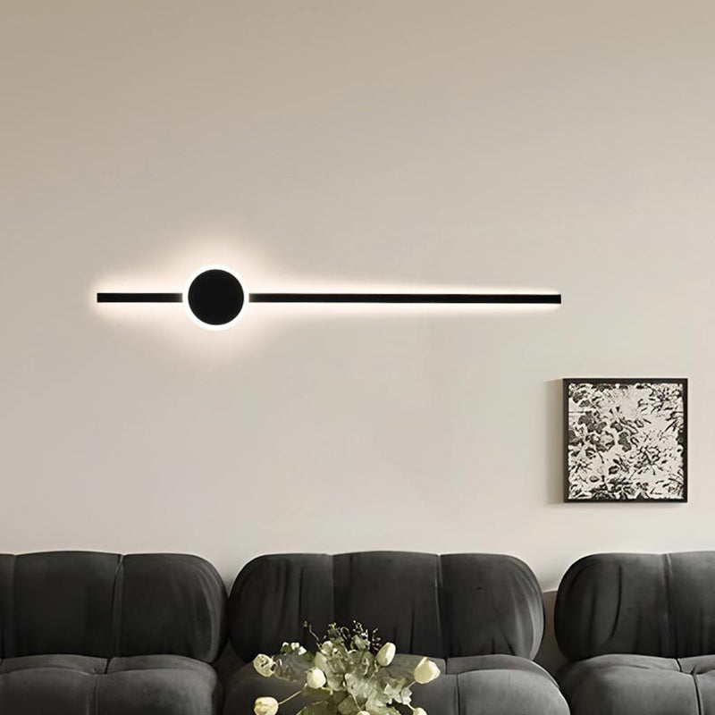 Modern Minimalist Long Strip Aluminum Acrylic LED Wall Sconce Lamp For Bedroom