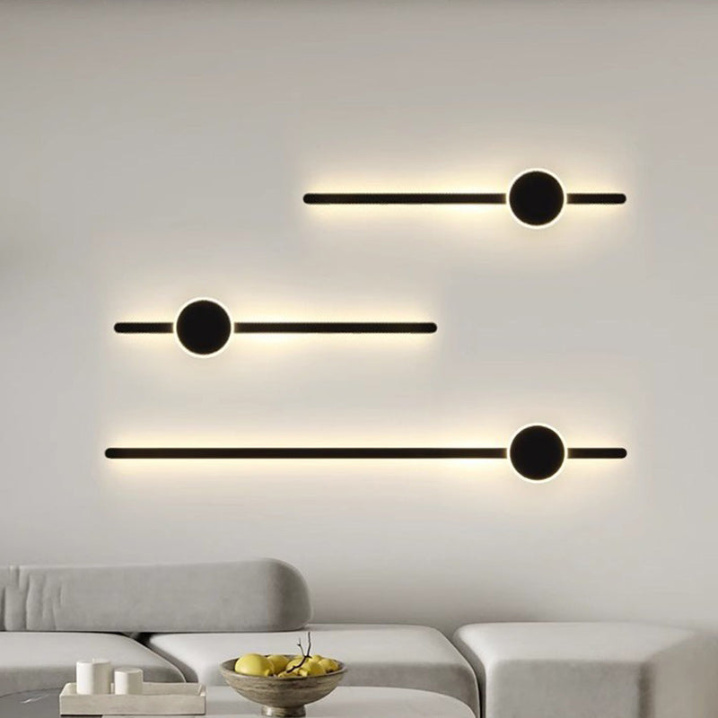 Modern Minimalist Long Strip Aluminum Acrylic LED Wall Sconce Lamp For Bedroom